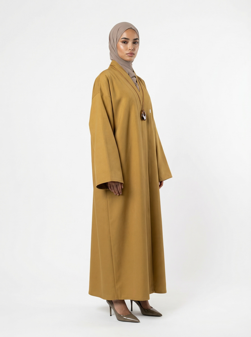 Regular Camel Gabardine Abaya
