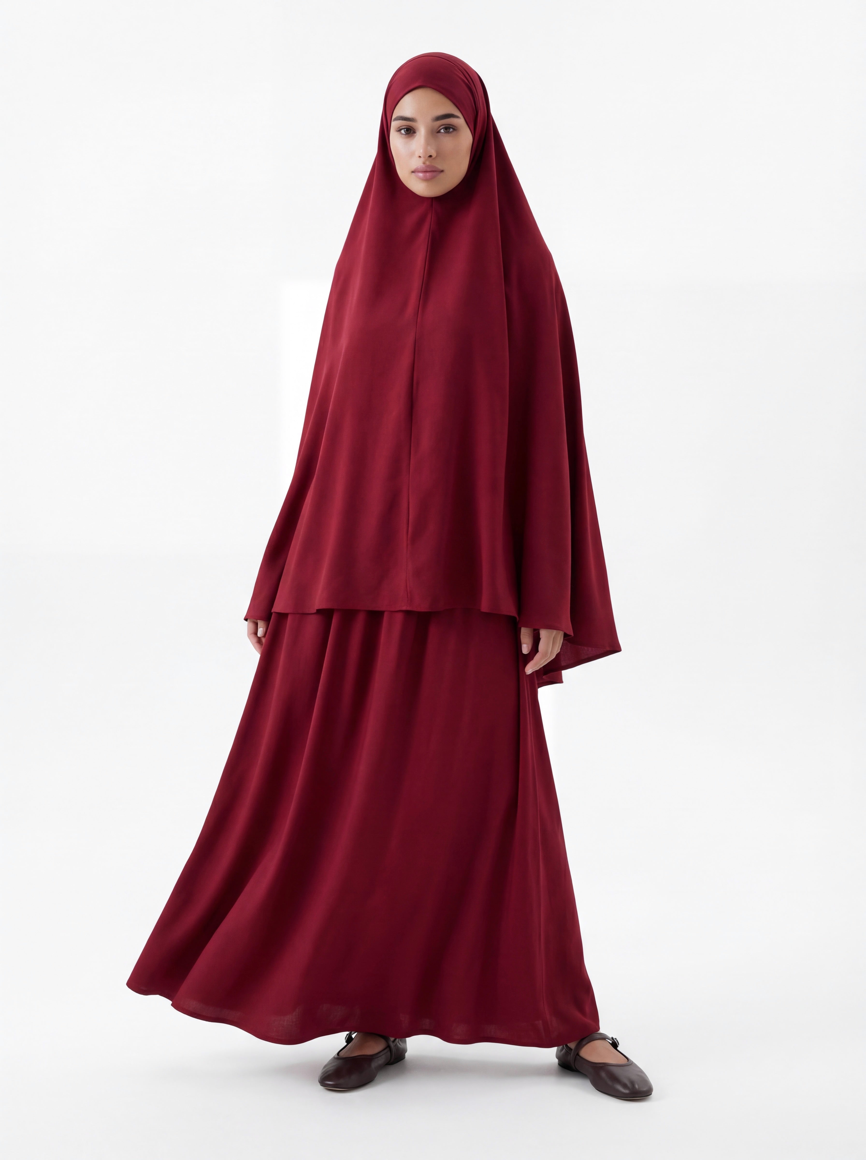 Poplin Essential Khimar Burgundy