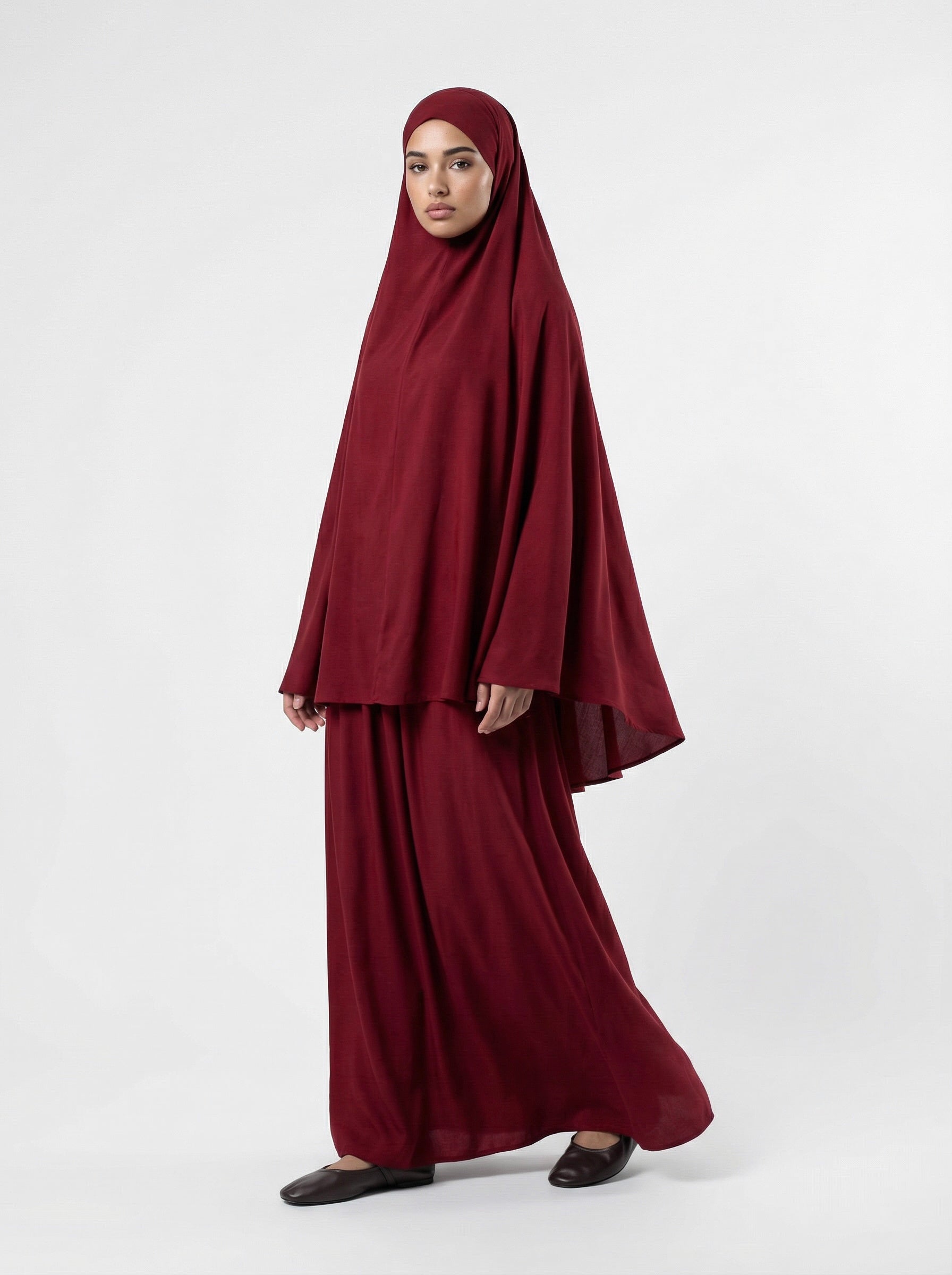 Poplin Essential Khimar Burgundy