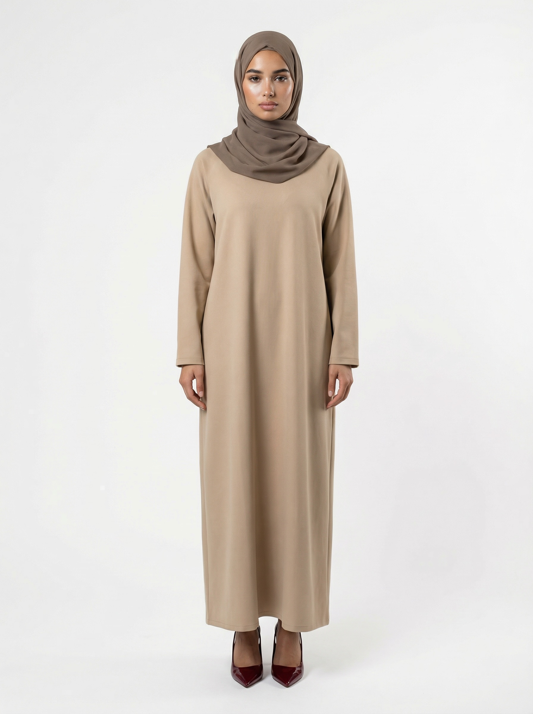 Gabardine Essential Abaya Sand